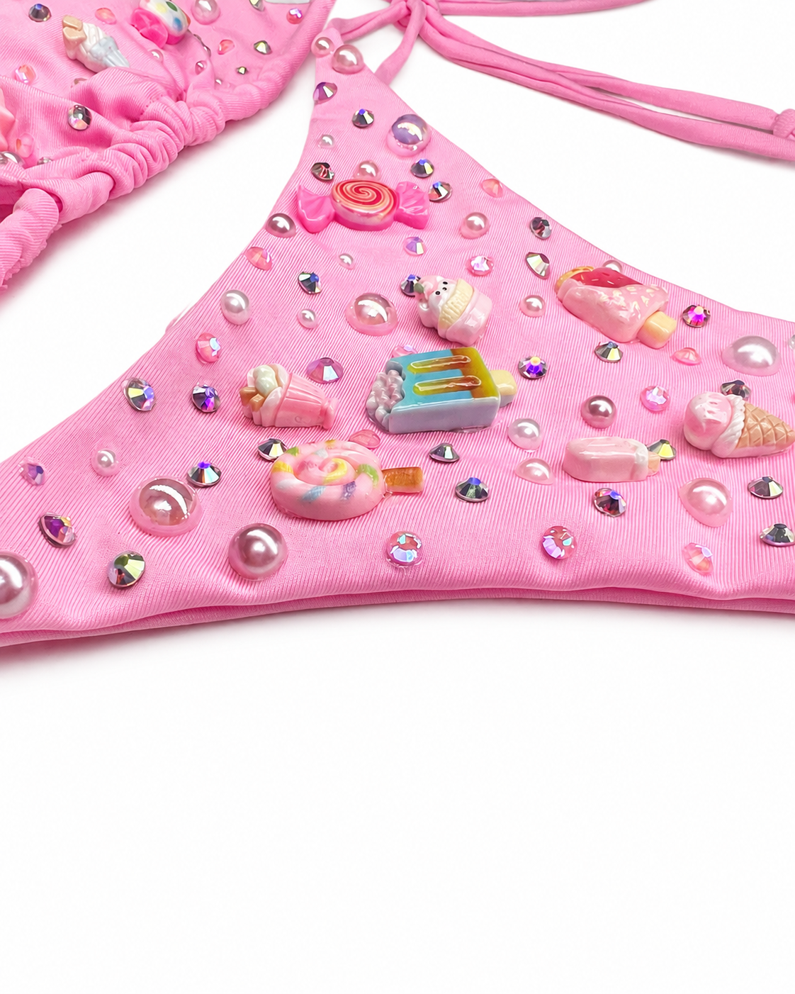 3D Candy Charm and Rhinestone Bikini Set&nbsp