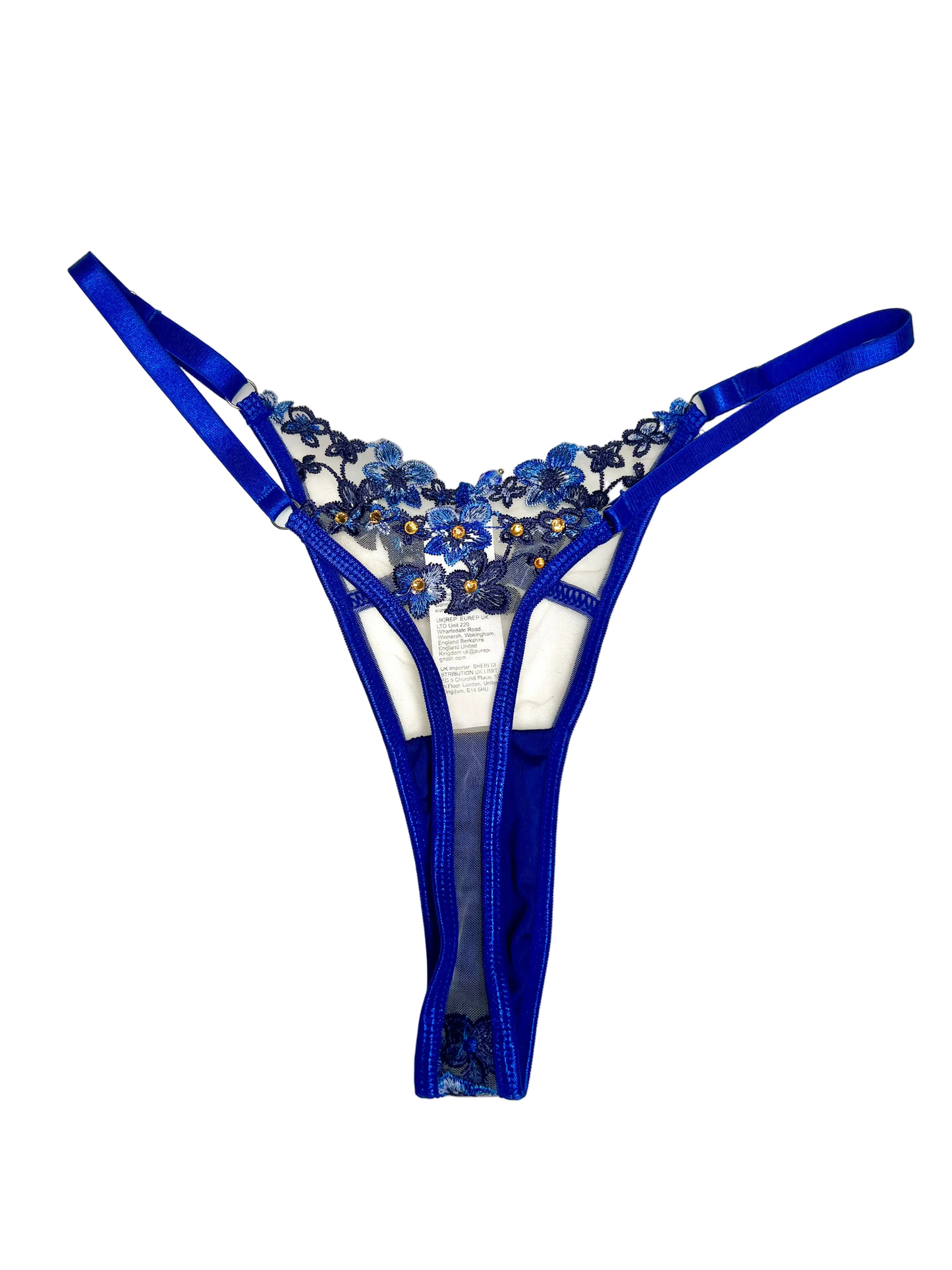 Royal Blue Rhinestone Lingerie set