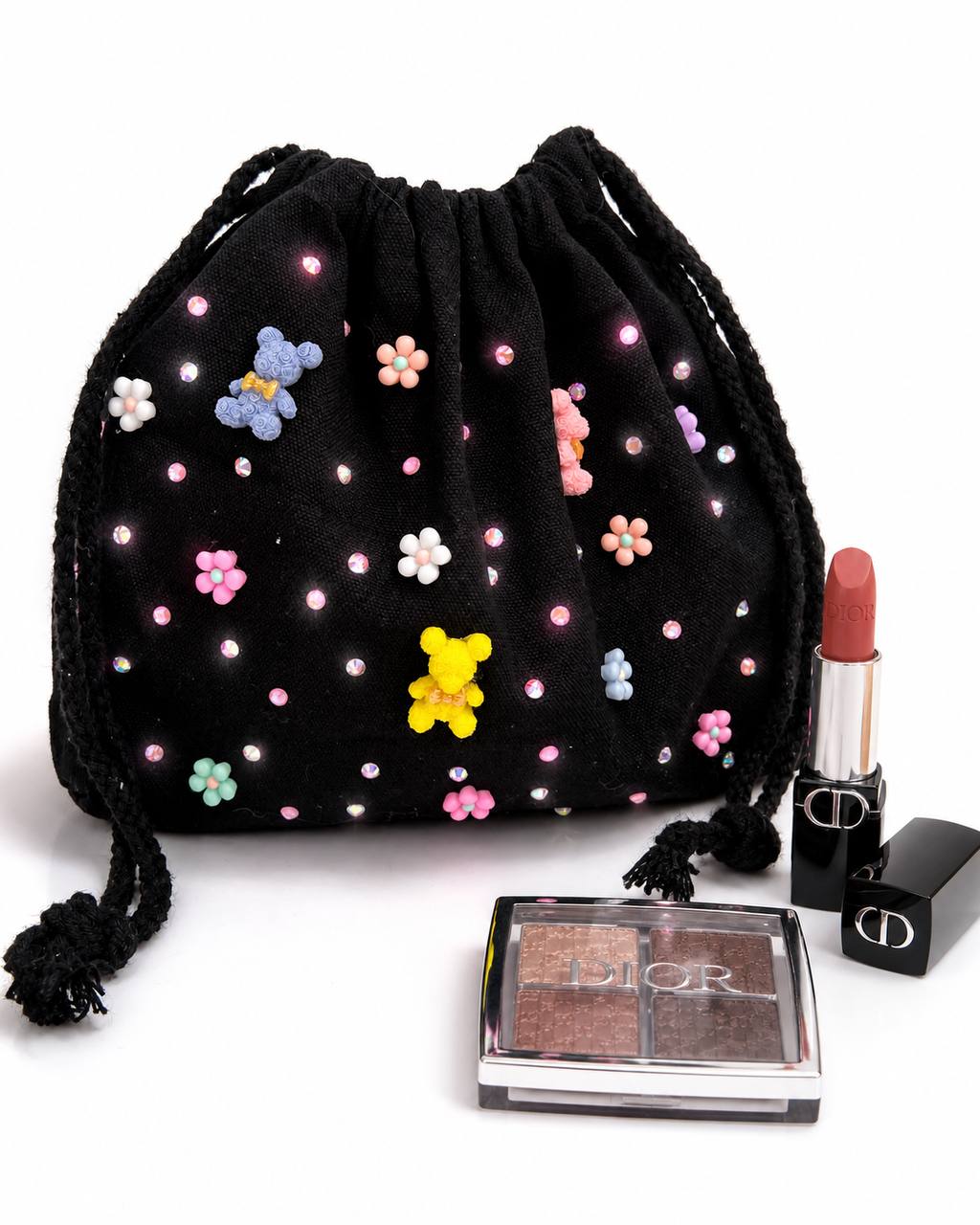 Diva Gleam Drawstring Pouch Handmade Charm