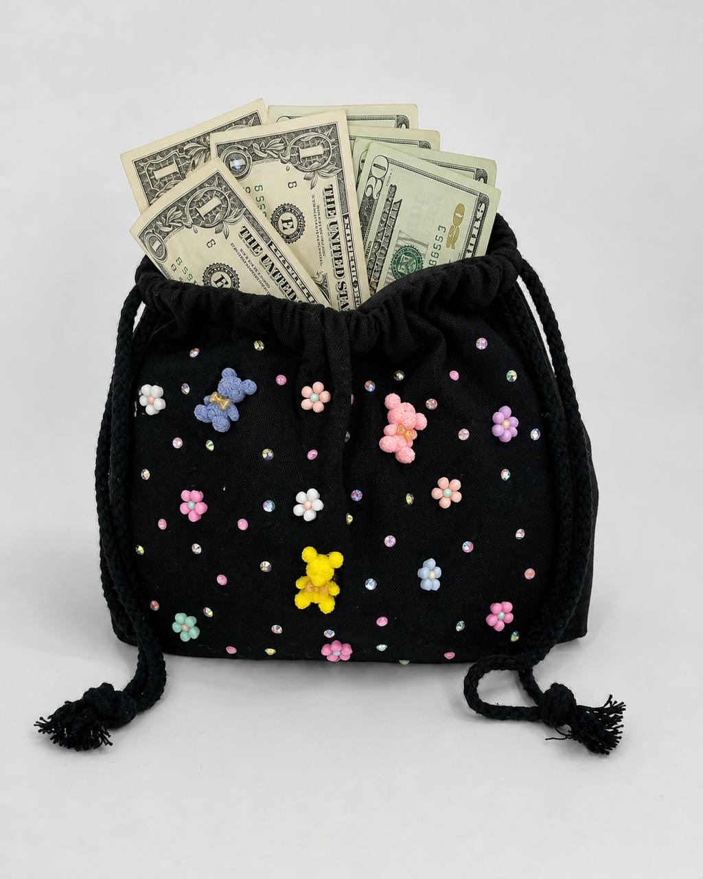 Diva Gleam Drawstring Pouch Handmade Charm