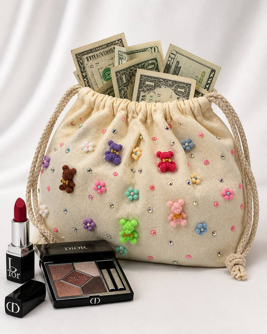 Diva Gleam Drawstring Pouch Handmade Charm