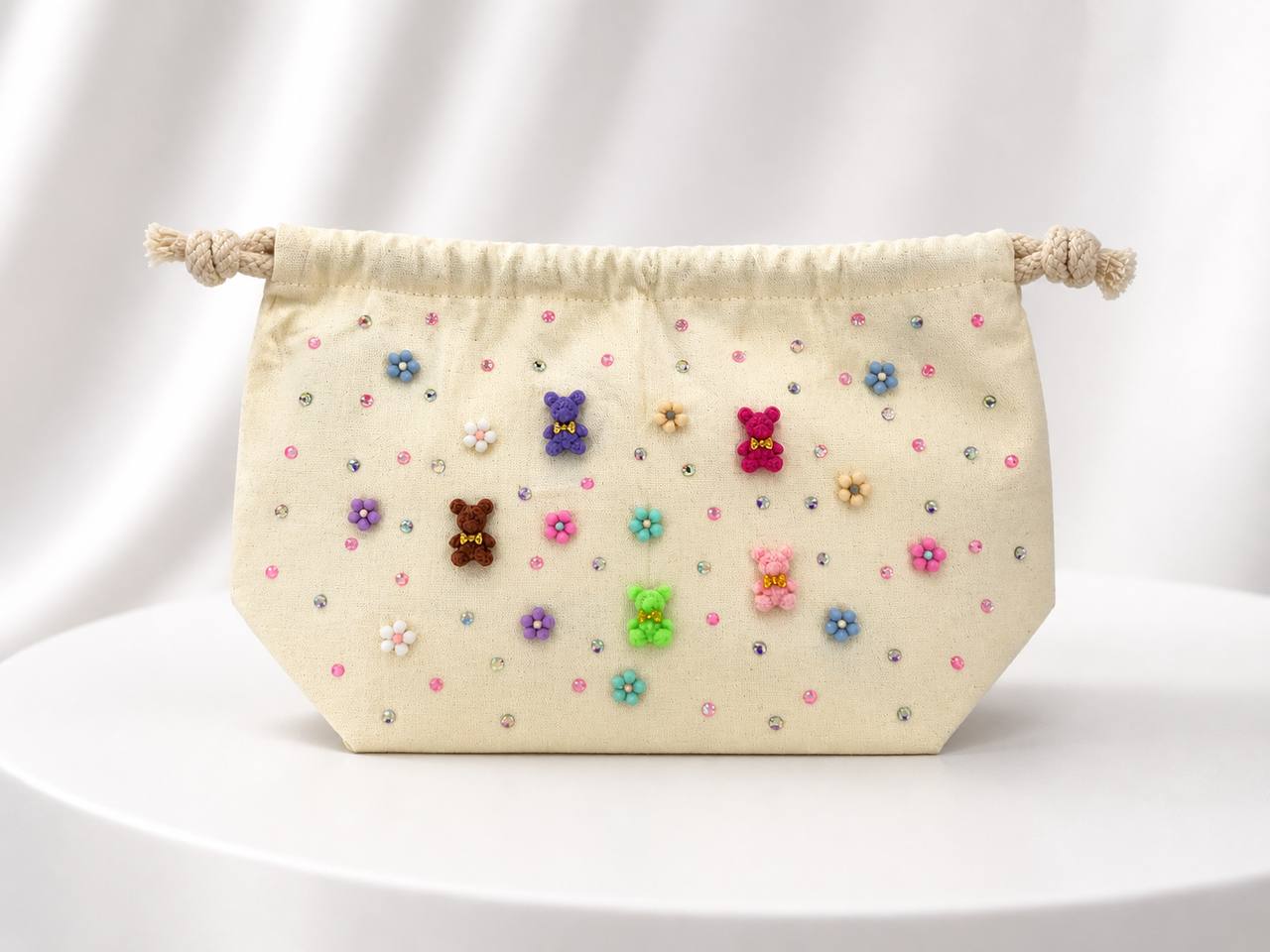 Diva Gleam Drawstring Pouch Handmade Charm